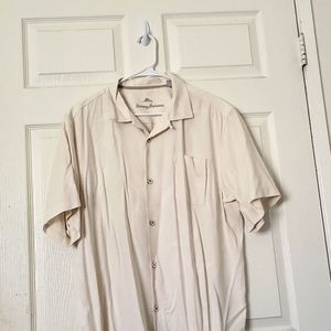 Tommy Bahama cream color button down shirt size L